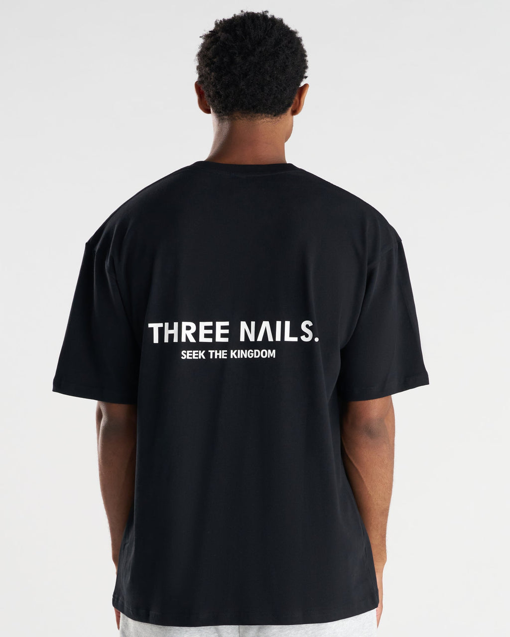 Heavyweight Cotton Oversized Tee "STK" - Black