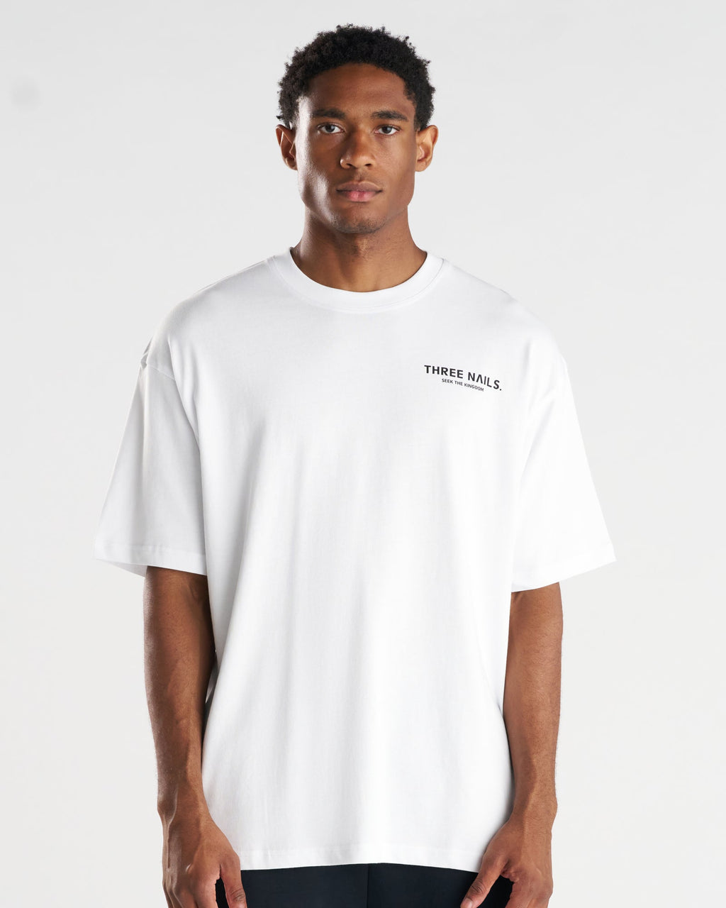 Heavyweight Cotton Oversized Tee "STK" - White