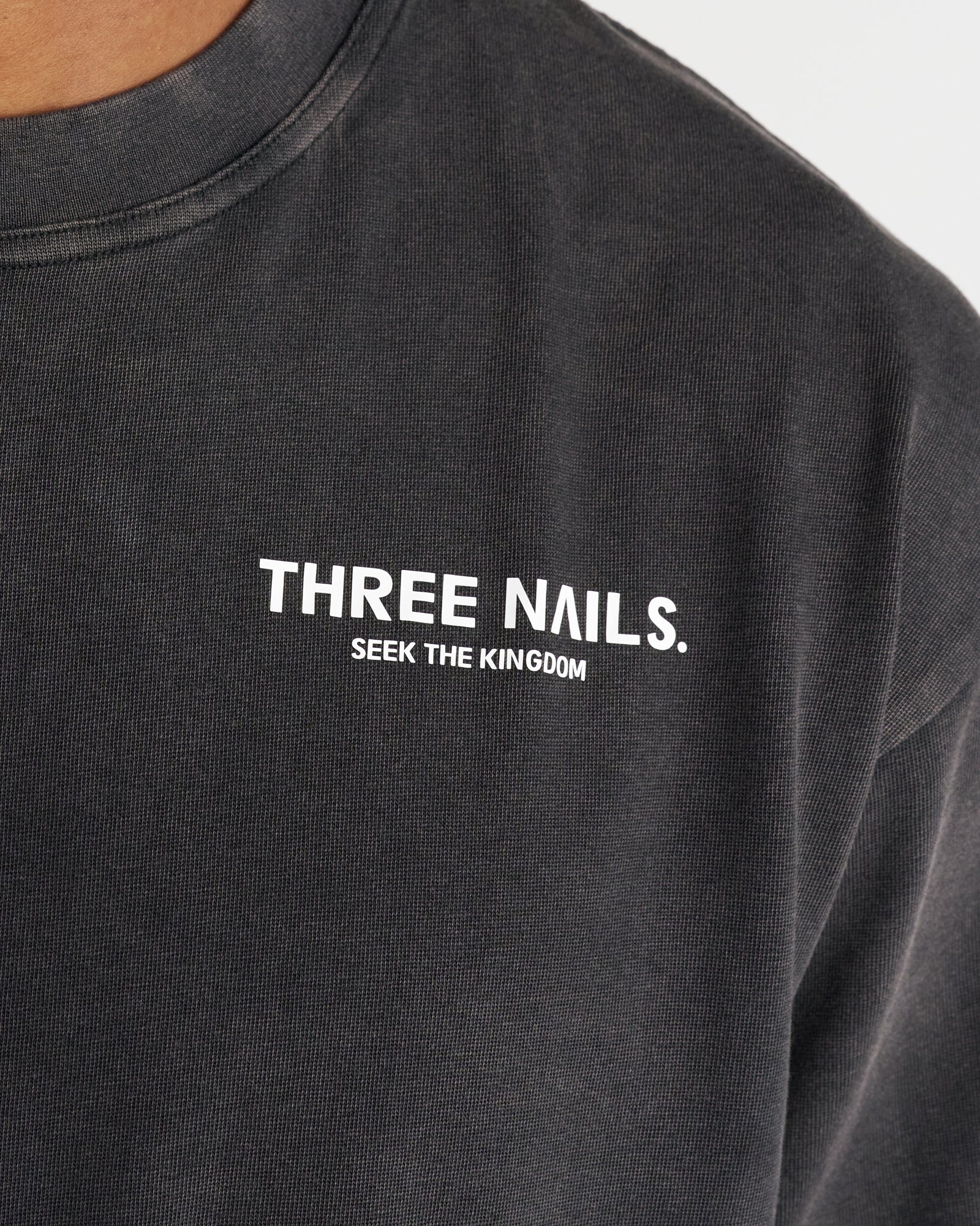 Heavyweight Cotton Oversized Tee "STK" - Acid Wash