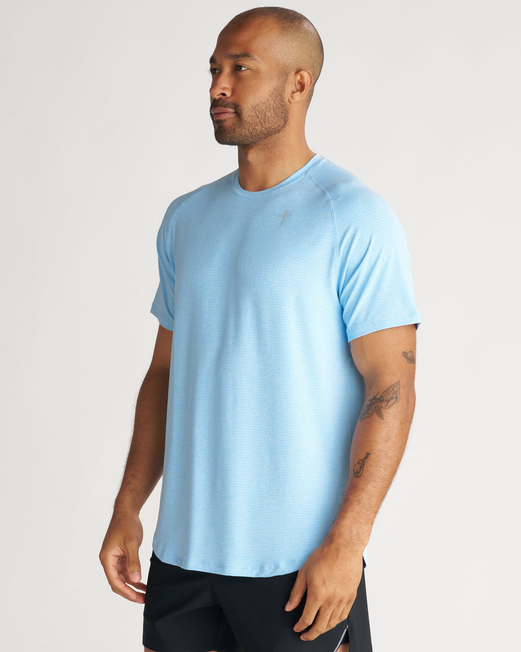 Aion-Lite™ Tee "Cross" - Sky Blue Marl