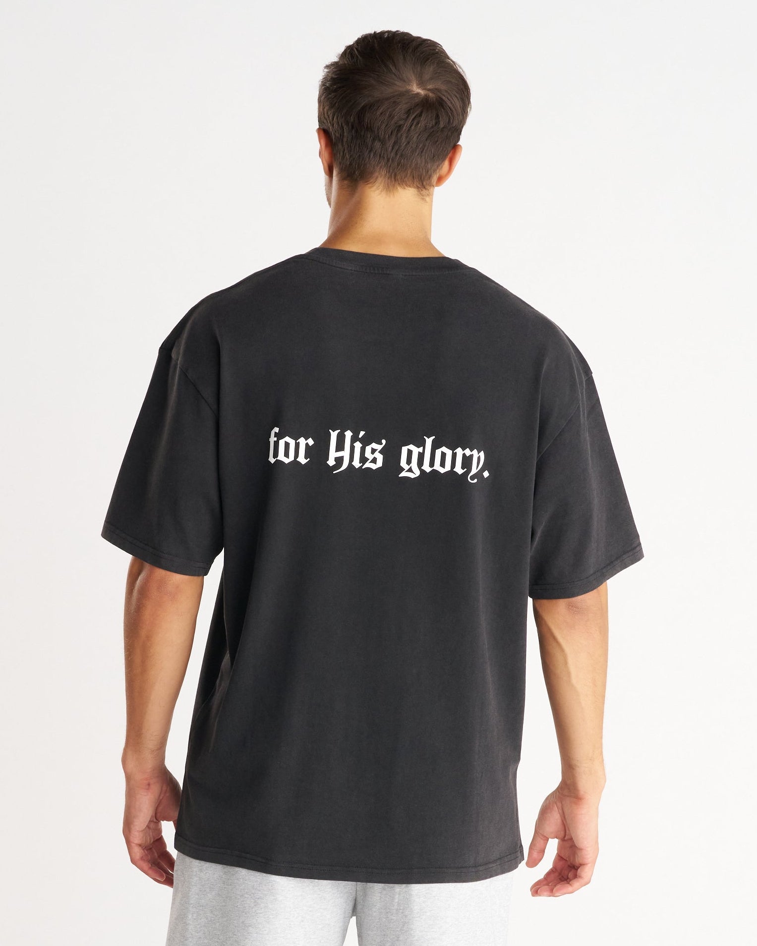 Heavyweight Cotton Oversized Tee "FHG" - Acid Wash