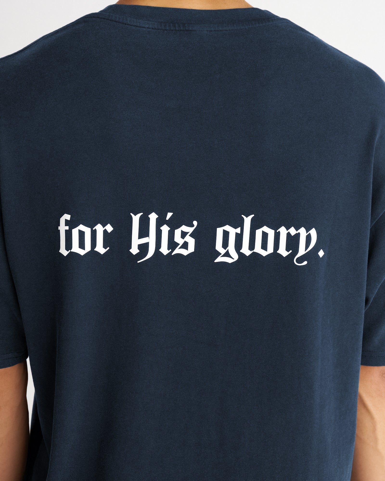 Heavyweight Cotton Oversized Tee "FHG" - Midnight Navy