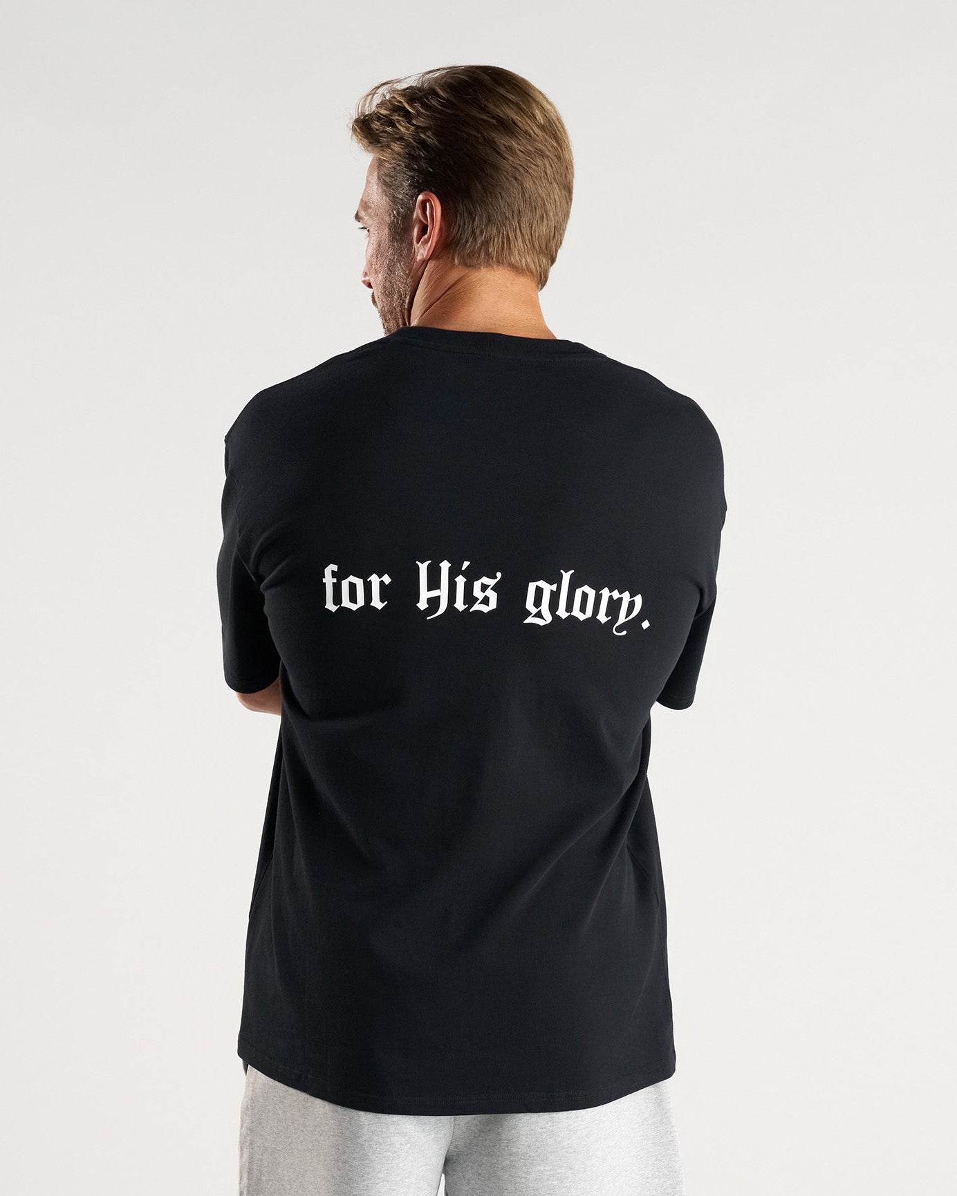 Heavyweight Cotton Oversized Tee "FHG" - Black